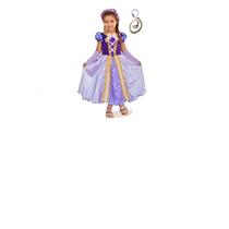 Vestido Fantasia Infantil Princesa Rapunzel Enrolados + Trança