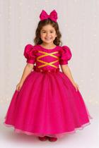 Vestido Fantasia Longa A Bela Adormecida Aurora Pink - Tecido Tecnosoft com Tule Vestido Fantasia Longa A Bela Adormecida Aurora Pink - Tecido Tecnosoft com Tule