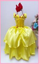 Vestido Fantasia Luxinho Princesas Amarelo novo