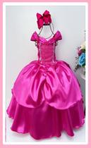Vestido Fantasia Luxinho Princesas Pink novo