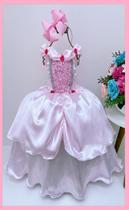 Vestido Fantasia Luxinho Princesas Rosa Novo Vestido Fantasia Luxinho Princesas Rosa Novo