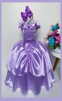 Vestido Fantasia Luxinho Princesas Roxo novo