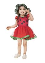 Vestido Fantasia Melancia Baby De 6 Meses Até 1 Ano E Meio Vestido Fantasia Melancia Baby De 6 Meses Até 1 Ano E Meio