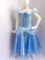 Vestido Fantasia Princesa Bela Aurora Cinderela - Ana Fantasias
