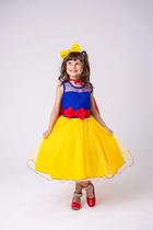 Vestido Fantasia Princesa Branca de Neve c/ capa Modelo 2