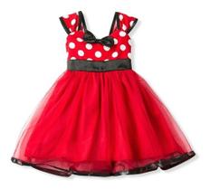 Vestido Fantasia Princesa Carnaval Halloween Minnie + Tiara