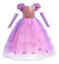 Vestido Fantasia Princesa Rapunzel Brilhante Enrolados F Vestido Fantasia Princesa Rapunzel Brilhante Enrolados F
