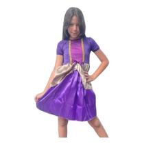 Vestido fantasia Rapunzel Com Brilho Fantasia Princesa
