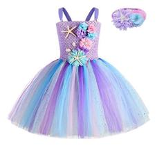 Vestido Fantasia Sereia Ariel Festa Aniversário Tule Tutu Vestido Fantasia Sereia Ariel Festa Aniversário Tule Tutu