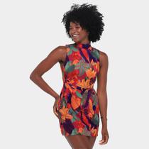 Vestido Farm Curto Floral Tropical Feminino