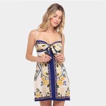 Vestido Farm Curto Lenço de Flor do Rio