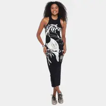 Vestido Farm Midi Rib Tucano Praia Vestido Farm Midi Rib Tucano Praia