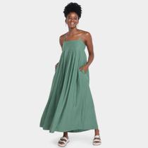 Vestido Farm Pregas Alcinhas Feminino