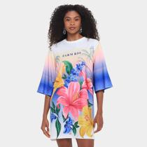 Vestido Farm T-Shirt Big Floral Malu Silk Vestido Farm T-Shirt Big Floral Malu Silk