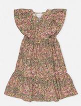 Vestido fashion com tigres e floral