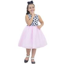 Vestido Fazendinha Rosa Com Tule