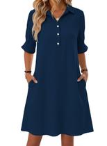 Vestido FEKOAFE Spring Summer com decote em V para mulheres