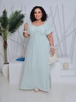 vestido femenino plus g1 manga curta