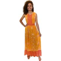 Vestido Feminina Longo Indiano Regata Estampado Étnica 436
