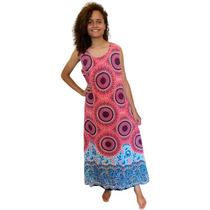 Vestido Feminina Longo Indiano Regata Estampado Étnica 437