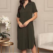 Vestido Feminina Mid Com Manga Curta Ref. 15680 Vestido Feminina Mid Com Manga Curta Ref. 15680