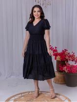 Vestido Feminino Acinturado Mangas Curta Princesa Tecido Malha Lese Forrado Moda Evangélica Vestido Madrinha Casamento V Vestido Feminino Acinturado Mangas Curta Princesa Tecido Malha Lese Forrado Moda Evangélica Vestido Madrinha Casamento V