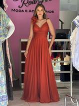 Vestido feminino adulto longo festa micro tule vermelho