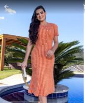 Vestido Feminino Adulto,Tecido Microfibra Bordado,Tamanho G