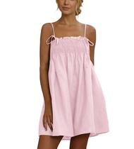 Vestido feminino AIHUKOCY sem mangas, decote quadrado, sem encosto, mini
