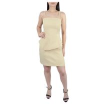 Vestido Feminino Amoracafé Peplum Bege - A12177