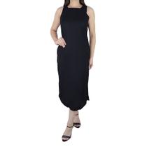 Vestido Feminino Averzzy Midi Linho Preto - 6611