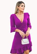 Vestido Feminino Babado Elegante Rodado Social Vestido Feminino Babado Elegante Rodado Social