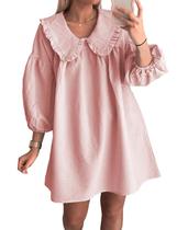 Vestido feminino Babydoll xadrez Ynhonra 2024 mini rosa tamanho L