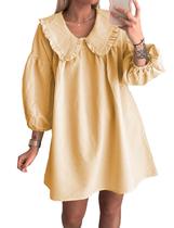 Vestido feminino Babydoll xadrez Ynhonra 2025, mini laranja, tamanho L