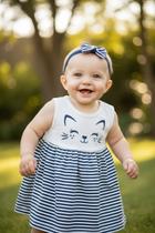Vestido feminino bebe infantil cat faixa bb
