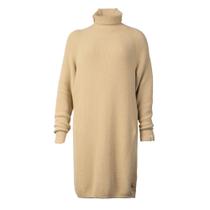 Vestido Feminino Biamar Curto Tricot Gola Alta Bege