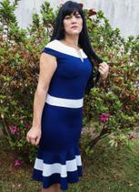 Vestido Feminino Bicolor Evangelico Expressão Luxo 3235 moda Evangelica lindo