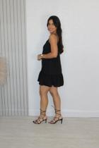 Vestido Feminino Boho Tecido de malha Bainha com babado Costas nuas / sem costas