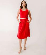 Vestido Feminino Bolsos Sem Manga Marisa-61090