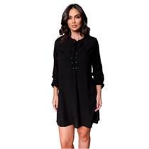 Vestido Feminino Camisão Chemise Manga Longa Decote Em V Modelo Indiano Trançado De Ajustar Vestido Feminino Camisão Chemise Manga Longa Decote Em V Modelo Indiano Trançado De Ajustar