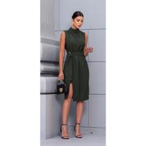 Vestido feminino casual elegante alfaiataria marrant premium