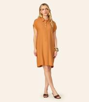 Vestido Feminino Chemise Amplo Liso Endless Marrom