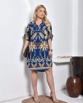 Vestido Feminino Chemise Camisão Estampado Fresquinho Praia Promoção -