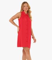 Vestido Feminino Chemise Malha Viscose Rovitex Laranja
