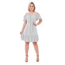 Vestido Feminino Ciganinha com Mangas em Babado
