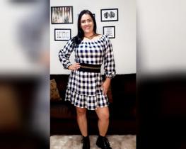 vestido feminino ciganinha curto manga longa xadrez outono inverno. - DINEIA CINTRA