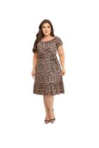 Vestido Feminino Ciganinha Estampado Moda Evangelica Barato 035