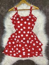 Vestido Feminino Curtinho de Babado Bolinha