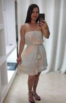 Vestido Feminino Curto - Branco, Tam 42 Vestido Feminino Curto - Branco, Tam 42