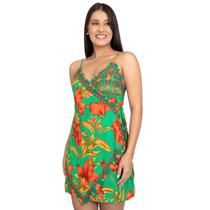 Vestido Feminino Curto Casual Florido Elegante Moda Estiloso Fresquinho Praia Tendência Floral Média Decote em V Alcinha